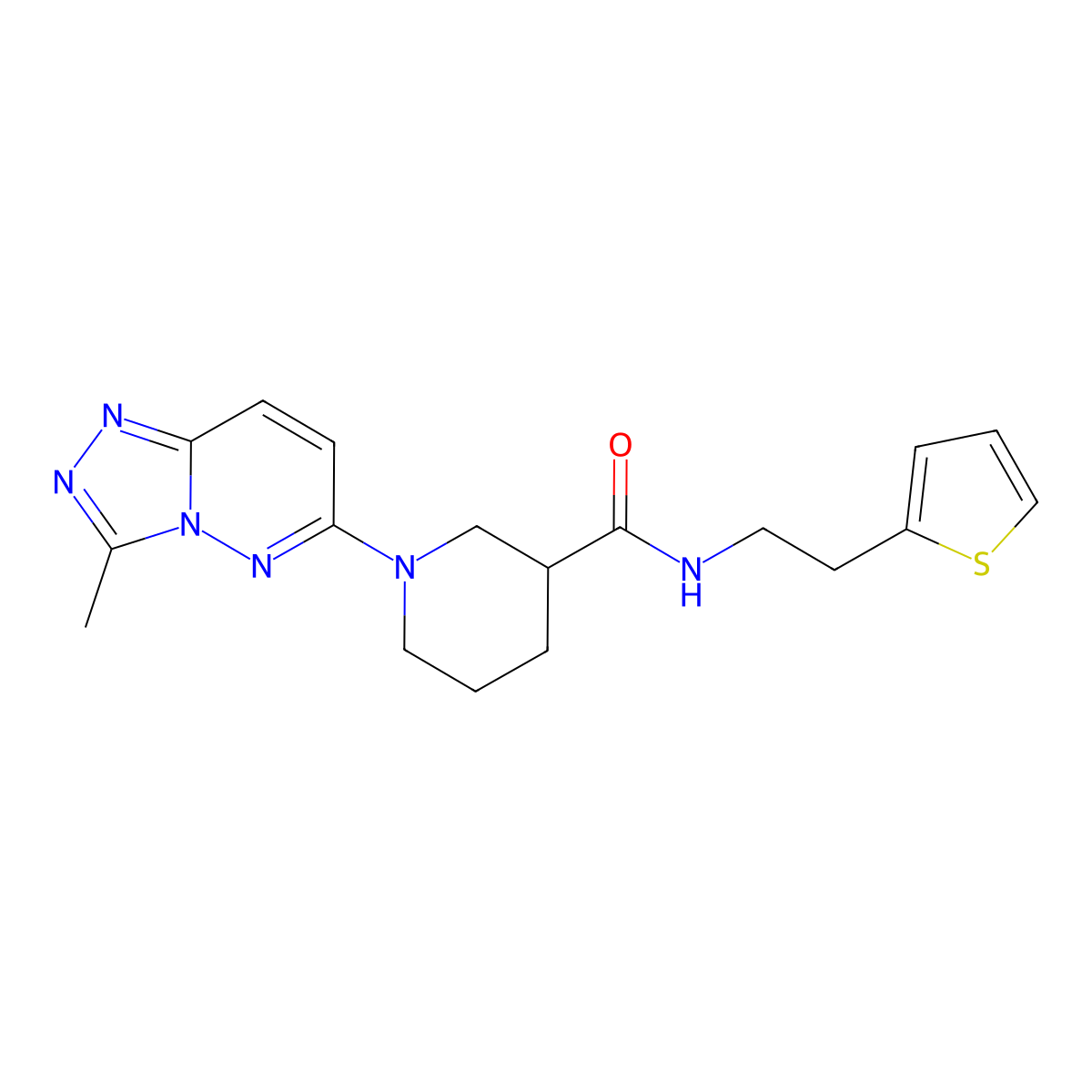 1-(3-methyl[1,2,4]triazolo[4,3-b]pyridazin-6-yl)-N-[2-(thiophen-2-yl)ethyl]piperidine-3-carboxamide molecular structure, CAS 1144461-79-9
