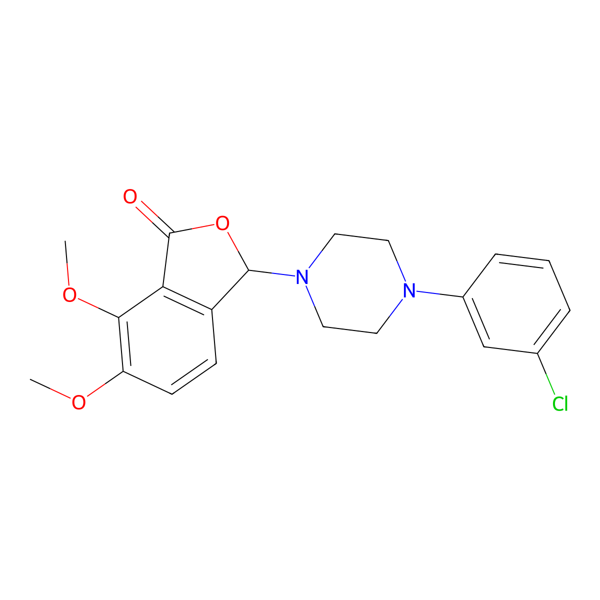 3-[4-(3-chlorophenyl)piperazin-1-yl]-6,7-dimethoxy-2-benzofuran-1(3H)-one molecular structure, CAS 1144461-88-0