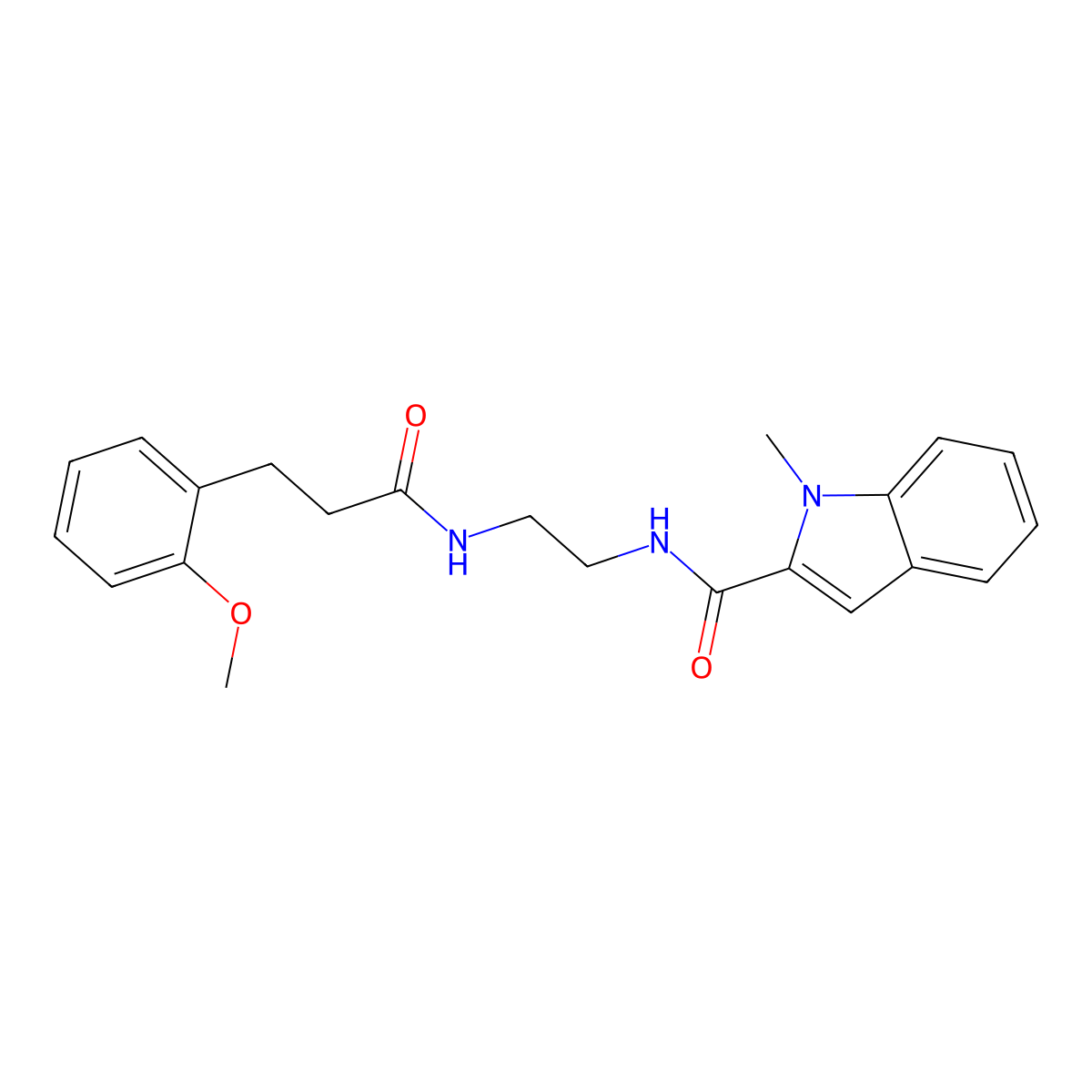 N-(2-{[3-(2-methoxyphenyl)propanoyl]amino}ethyl)-1-methyl-1H-indole-2-carboxamide molecular structure, CAS 1144462-05-4