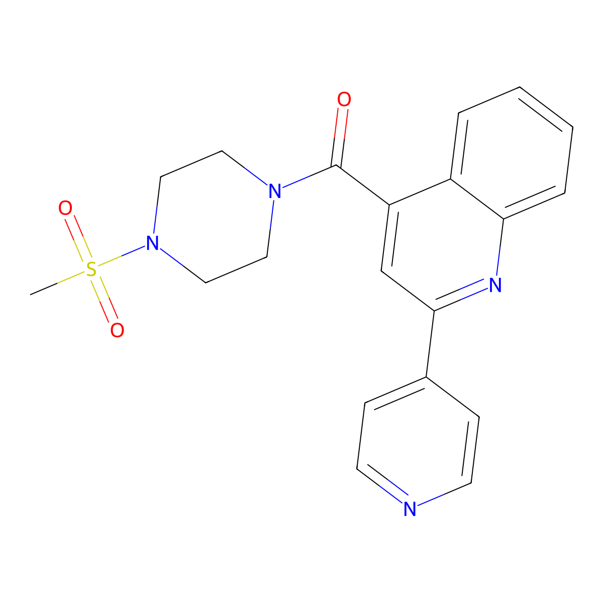 [4-(Methylsulfonyl)piperazino][2-(4-pyridyl)-4-quinolyl]methanone molecular structure, CAS 1144462-26-9