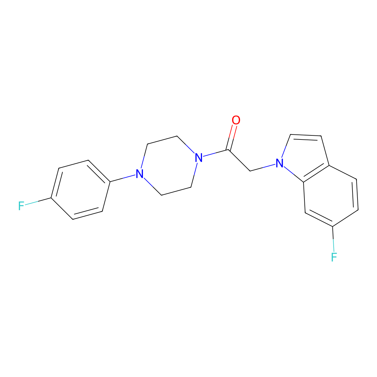 2-(6-fluoro-1H-indol-1-yl)-1-[4-(4-fluorophenyl)piperazin-1-yl]ethanone molecular structure, CAS 1144462-33-8