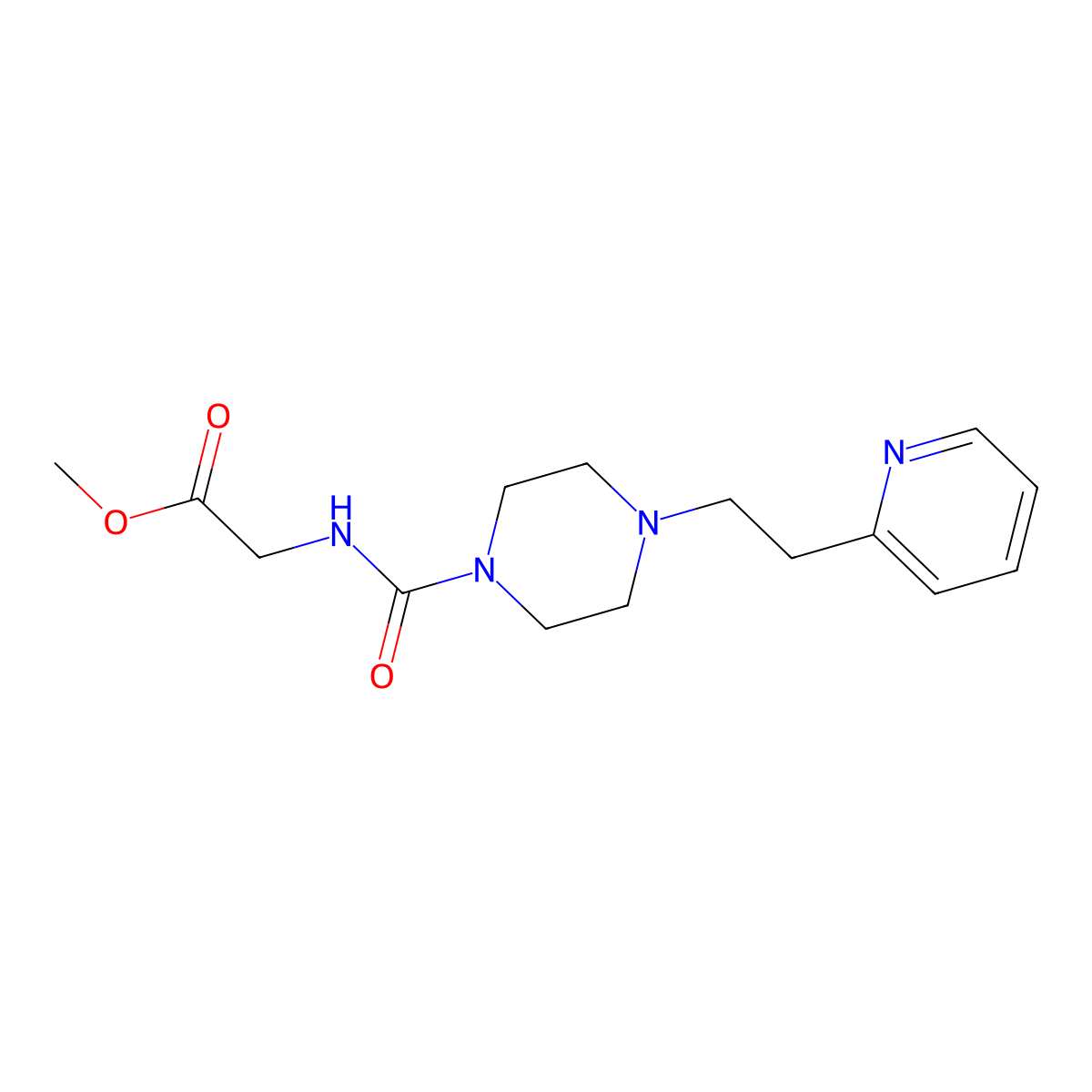 methyl N-({4-[2-(pyridin-2-yl)ethyl]piperazin-1-yl}carbonyl)glycinate molecular structure, CAS 1144462-38-3
