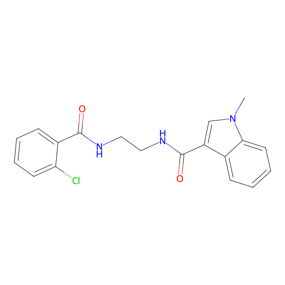 N-(2-{[(2-chlorophenyl)carbonyl]amino}ethyl)-1-methyl-1H-indole-3-carboxamide molecular structure, CAS 1144462-39-4