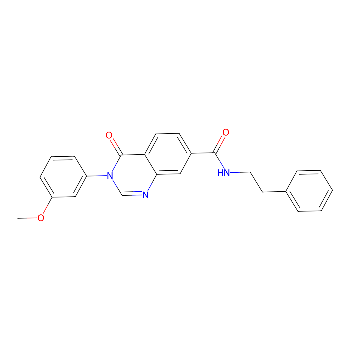 3-(3-methoxyphenyl)-4-oxo-N-(2-phenylethyl)-3,4-dihydroquinazoline-7-carboxamide molecular structure, CAS 1144462-40-7