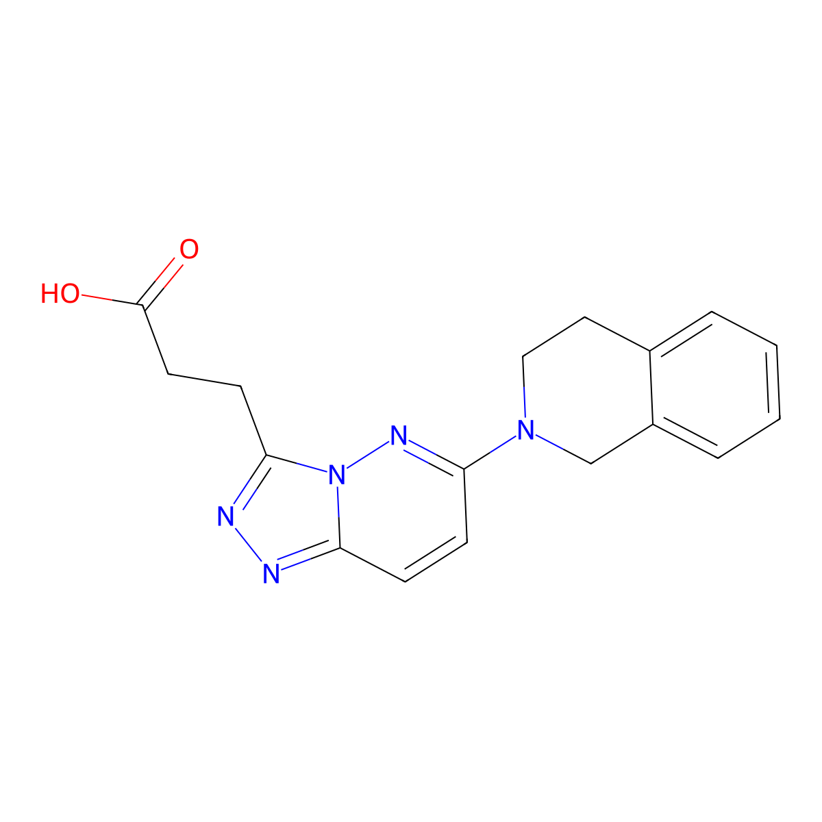 3-[6-(3,4-dihydroisoquinolin-2(1H)-yl)[1,2,4]triazolo[4,3-b]pyridazin-3-yl]propanoic acid molecular structure, CAS 1144462-52-1