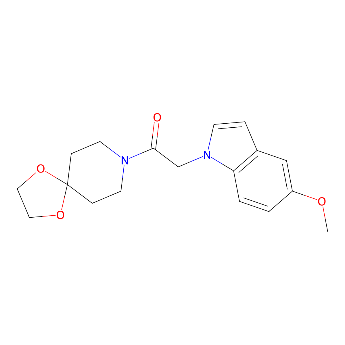 8-[(5-methoxy-1H-indol-1-yl)acetyl]-1,4-dioxa-8-azaspiro[4.5]decane molecular structure, CAS 1144462-76-9