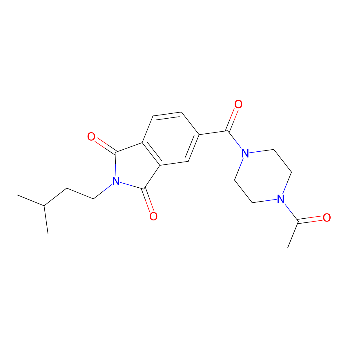 5-[(4-acetylpiperazin-1-yl)carbonyl]-2-(3-methylbutyl)-1H-isoindole-1,3(2H)-dione molecular structure, CAS 1144462-79-2