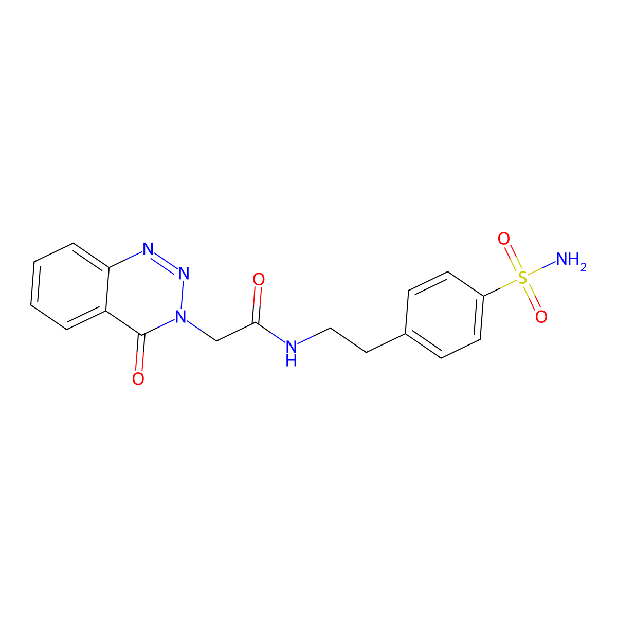 N-[4-(aminosulfonyl)phenethyl]-2-[4-oxo-1,2,3-benzotriazin-3(4H)-yl]acetamide molecular structure, CAS 1144462-80-5