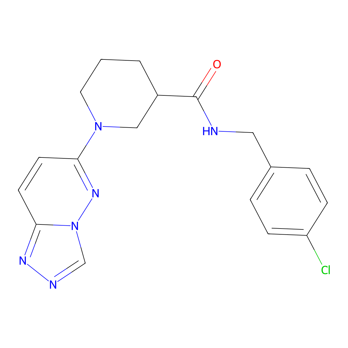 N-(4-chlorobenzyl)-1-([1,2,4]triazolo[4,3-b]pyridazin-6-yl)piperidine-3-carboxamide molecular structure, CAS 1144462-88-3