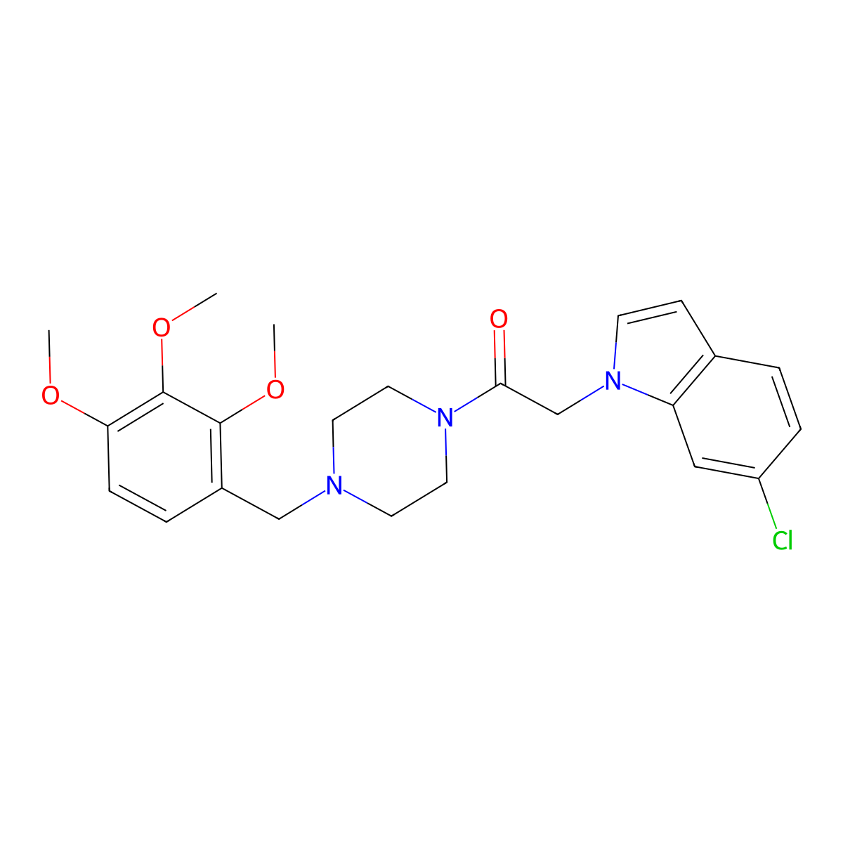 2-(6-chloro-1H-indol-1-yl)-1-[4-(2,3,4-trimethoxybenzyl)piperazin-1-yl]ethanone molecular structure, CAS 1144462-91-8