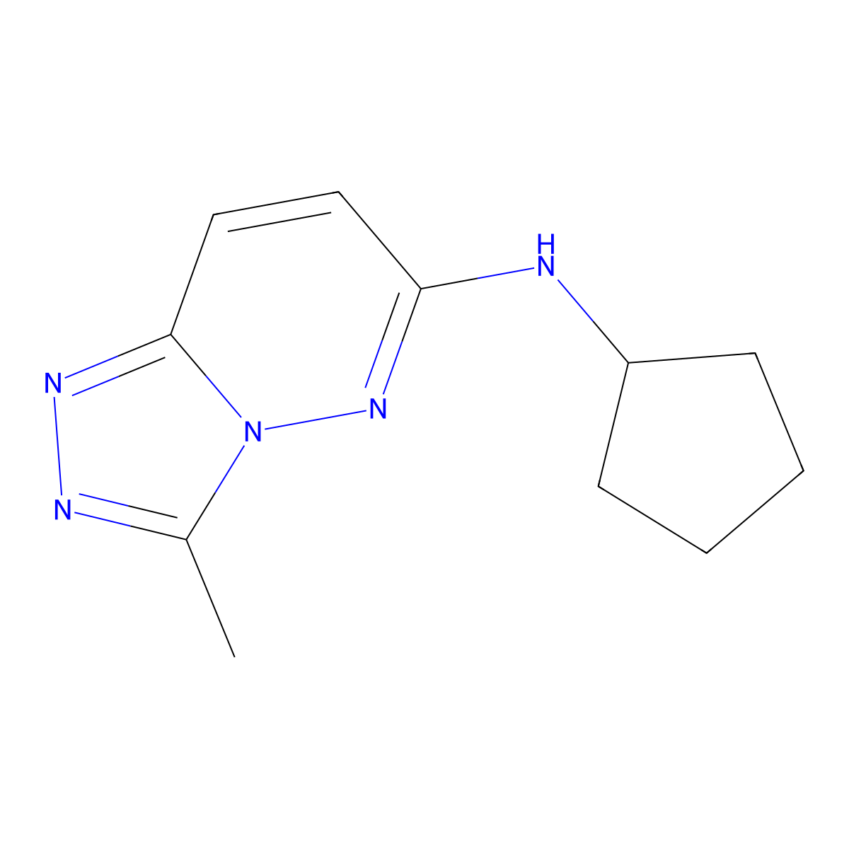 N-cyclopentyl-3-methyl-[1,2,4]triazolo[4,3-b]pyridazin-6-amine molecular structure, CAS 1144462-92-9