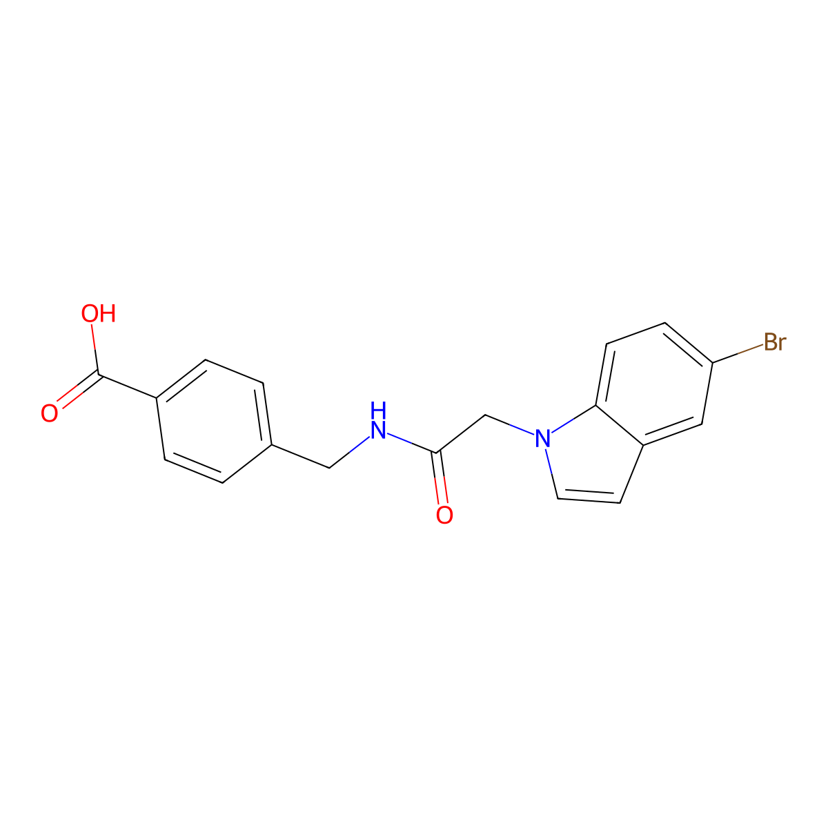 4-({[(5-bromo-1H-indol-1-yl)acetyl]amino}methyl)benzoic acid molecular structure, CAS 1144462-97-4