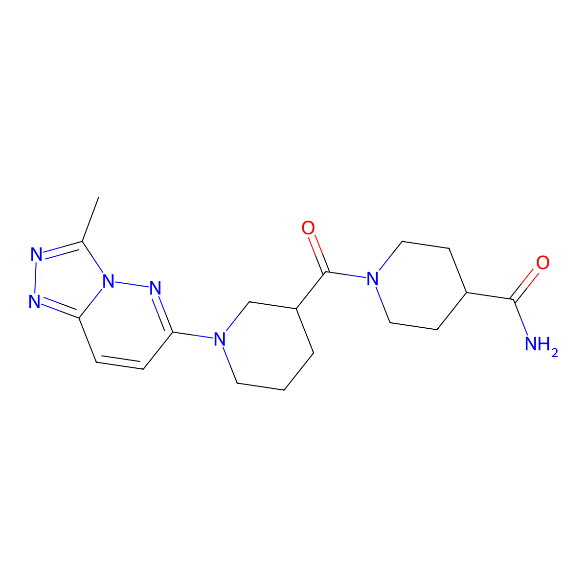 1-{[1-(3-Methyl[1,2,4]triazolo[4,3-b]pyridazin-6-yl)piperidin-3-yl]carbonyl}piperidine-4-carboxamide molecular structure, CAS 1144463-00-2