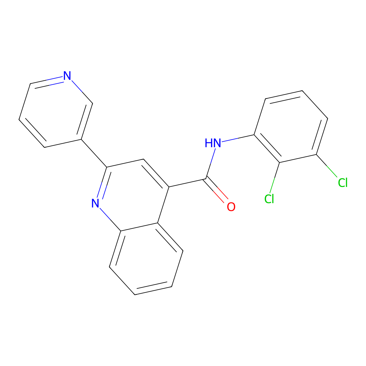 N-(2,3-dichlorophenyl)-2-(pyridin-3-yl)quinoline-4-carboxamide molecular structure, CAS 1144463-03-5