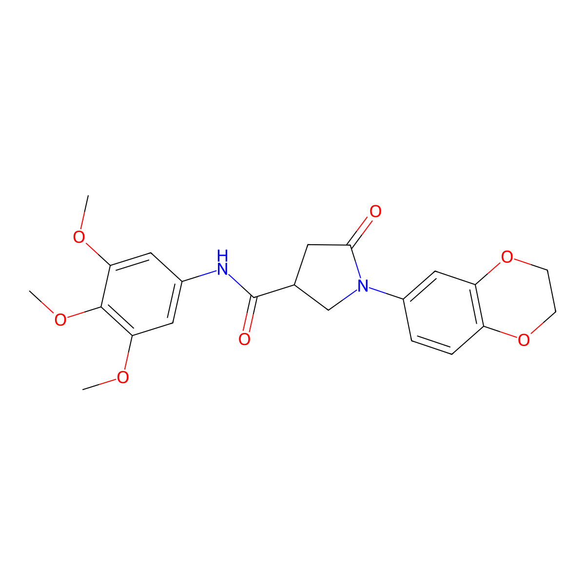 1-(2,3-dihydro-1,4-benzodioxin-6-yl)-5-oxo-N-(3,4,5-trimethoxyphenyl)pyrrolidine-3-carboxamide molecular structure, CAS 1144463-10-4