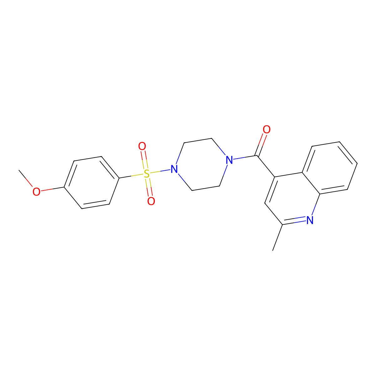 {4-[(4-Methoxyphenyl)sulfonyl]piperazino}(2-methyl-4-quinolyl)methanone molecular structure, CAS 1144463-24-0