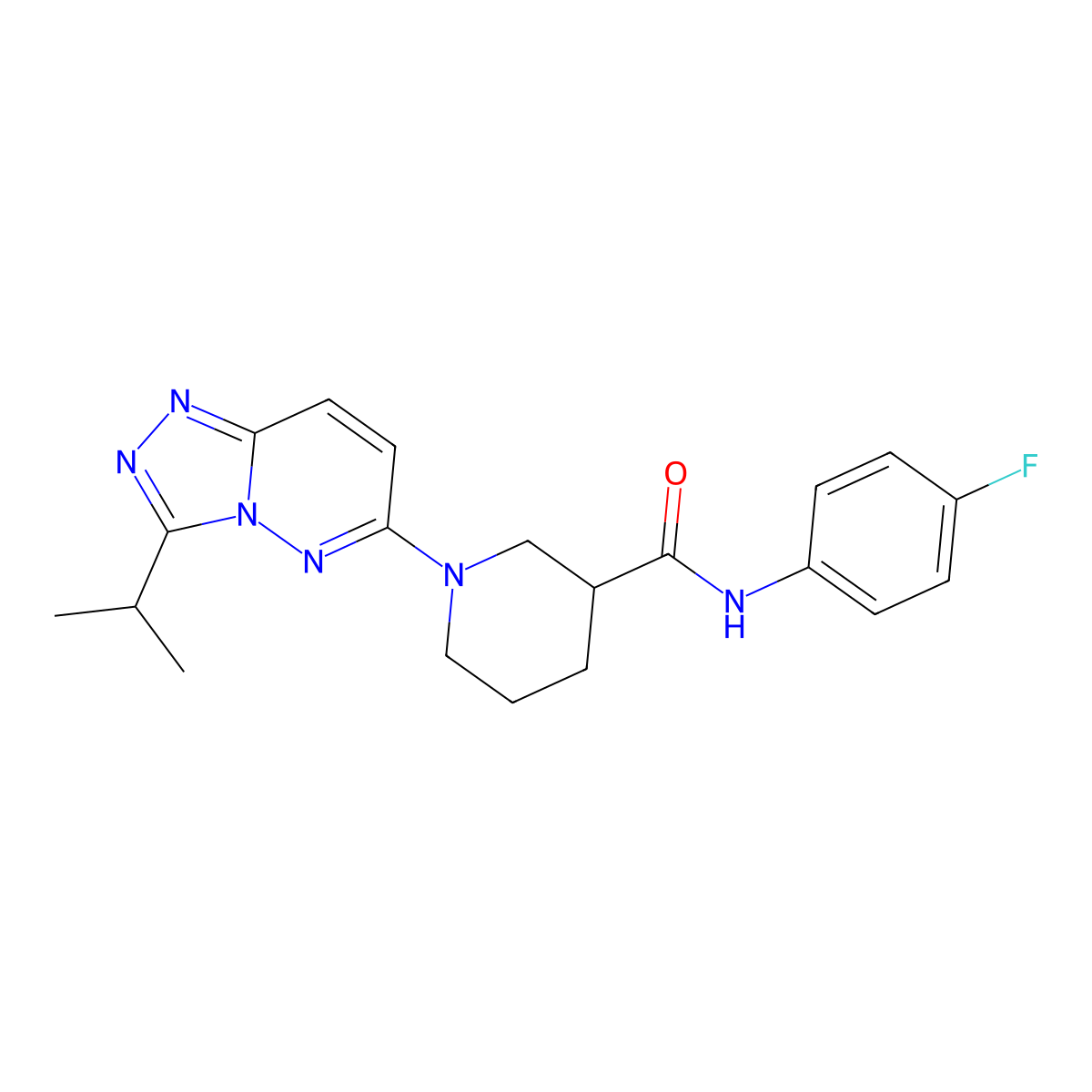 N-(4-fluorophenyl)-1-[3-(propan-2-yl)[1,2,4]triazolo[4,3-b]pyridazin-6-yl]piperidine-3-carboxamide molecular structure, CAS 1144463-26-2