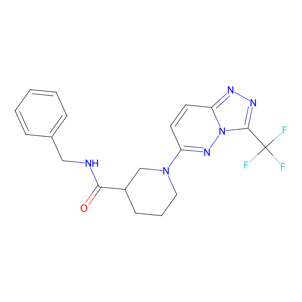 N-benzyl-1-[3-(trifluoromethyl)[1,2,4]triazolo[4,3-b]pyridazin-6-yl]piperidine-3-carboxamide molecular structure, CAS 1144463-29-5