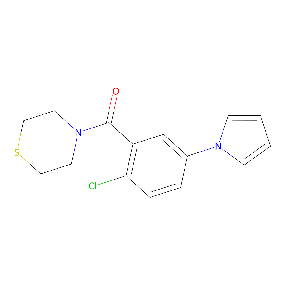 4-[2-chloro-5-(1H-pyrrol-1-yl)benzoyl]thiomorpholine molecular structure, CAS 1144463-36-4