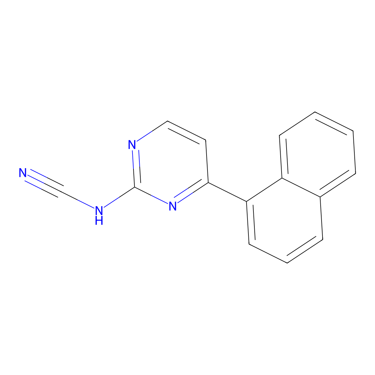 [4-(Naphthalen-1-yl)pyrimidin-2-yl]cyanamide molecular structure, CAS 1144463-51-3