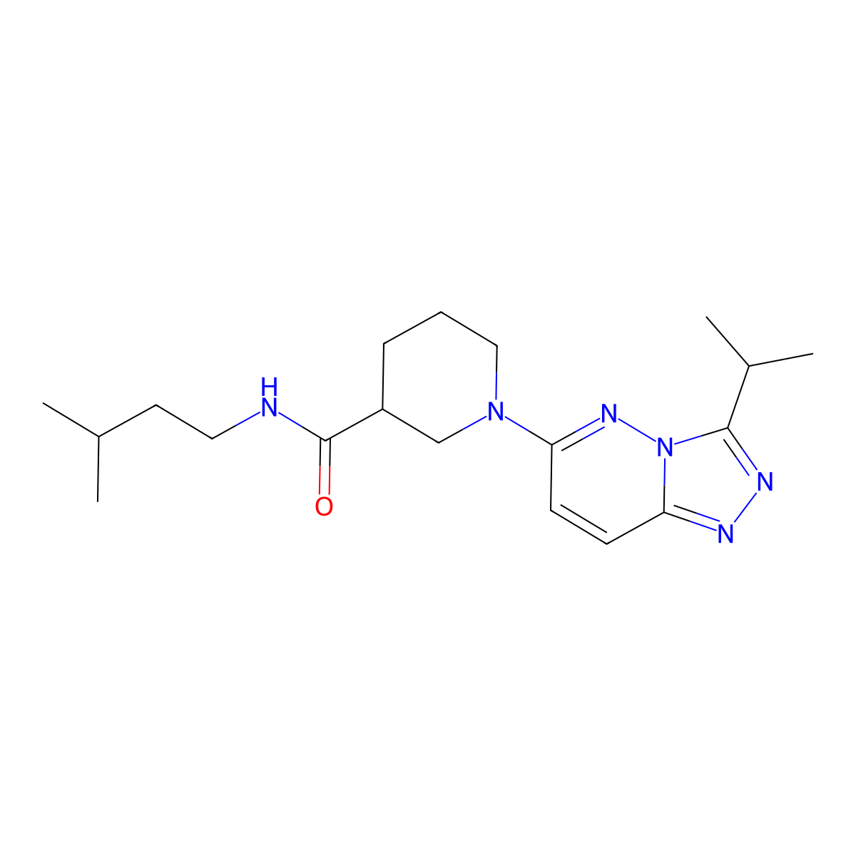 N-(3-methylbutyl)-1-[3-(propan-2-yl)[1,2,4]triazolo[4,3-b]pyridazin-6-yl]piperidine-3-carboxamide molecular structure, CAS 1144463-69-3