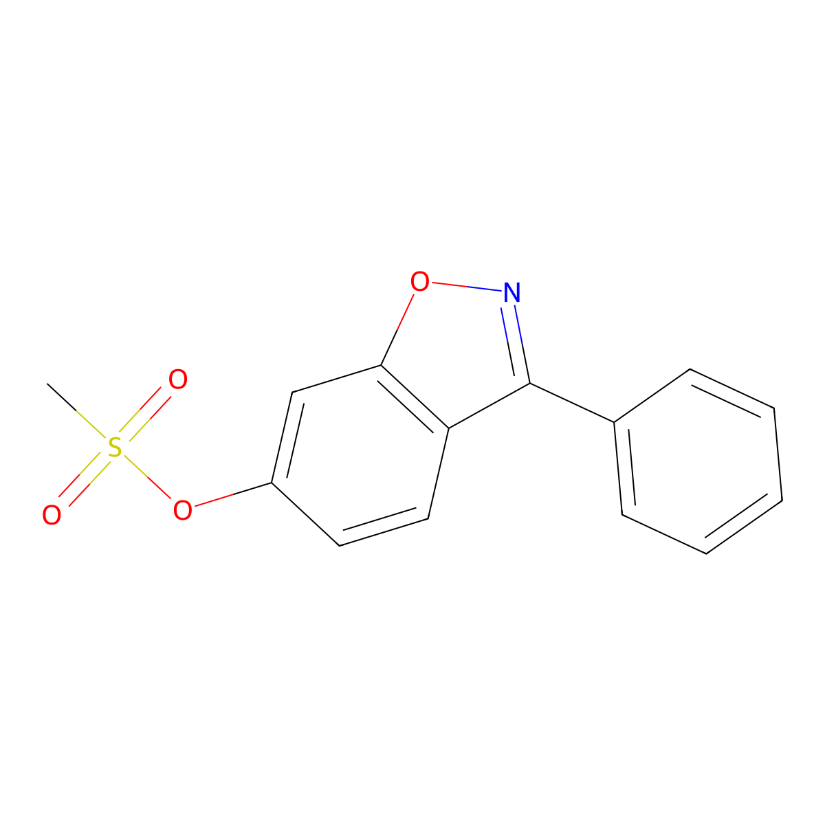 3-Phenyl-1,2-benzoxazol-6-yl methanesulfonate molecular structure, CAS 1144463-72-8