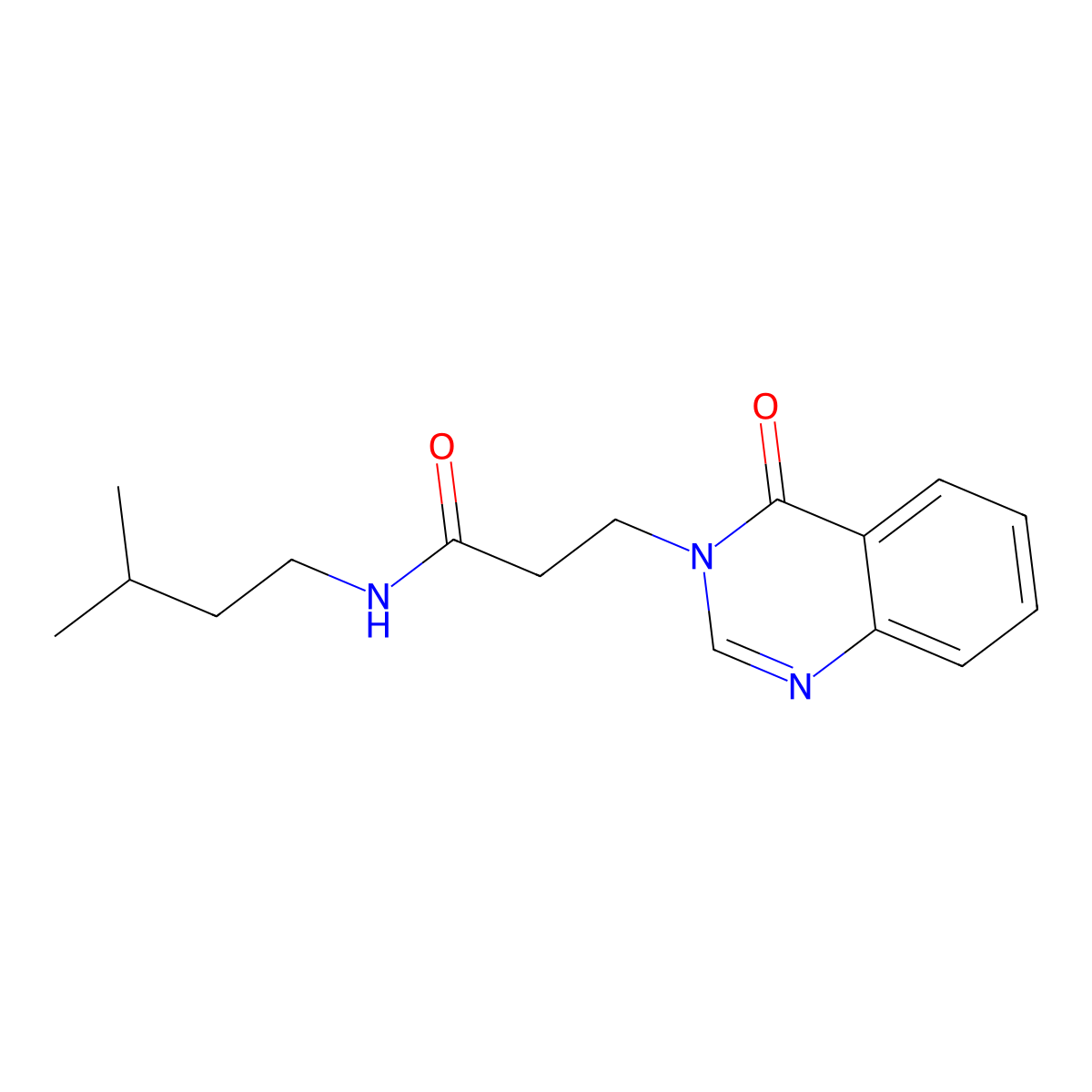 N-(3-methylbutyl)-3-(4-oxoquinazolin-3(4H)-yl)propanamide molecular structure, CAS 1144463-84-2