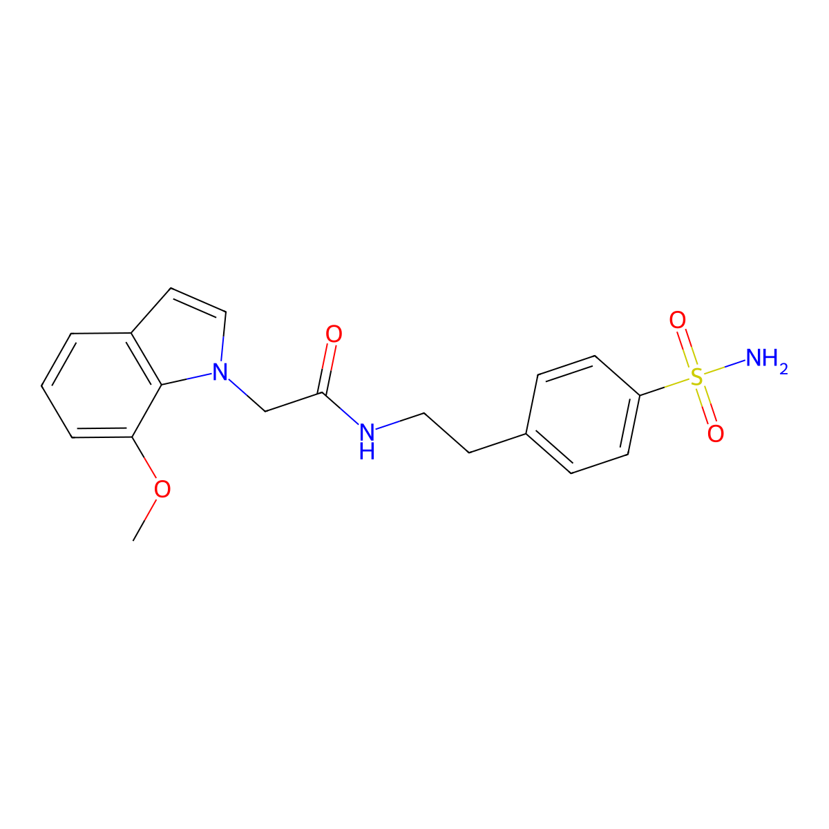 2-(7-methoxy-1H-indol-1-yl)-N-[2-(4-sulfamoylphenyl)ethyl]acetamide molecular structure, CAS 1144463-89-7
