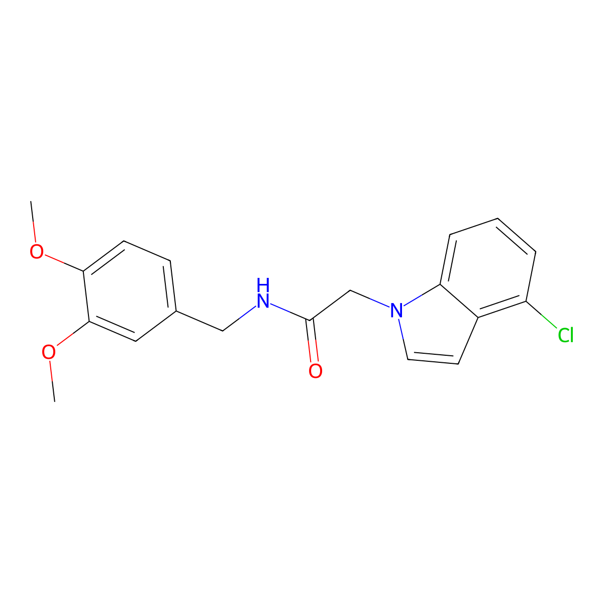 2-(4-chloro-1H-indol-1-yl)-N-(3,4-dimethoxybenzyl)acetamide molecular structure, CAS 1144463-91-1