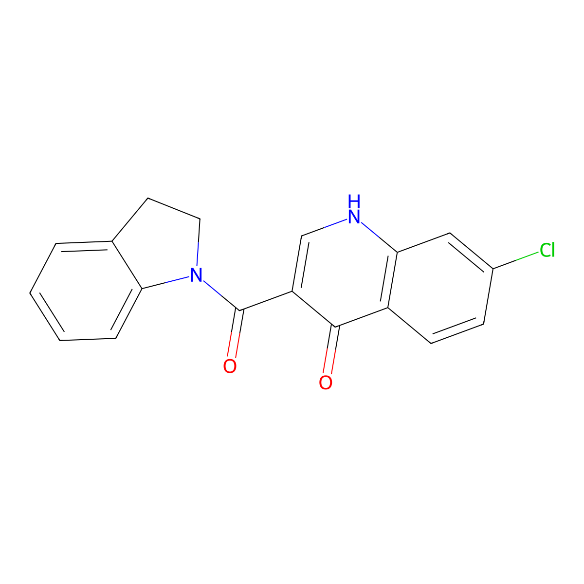 7-chloro-3-(2,3-dihydro-1H-indol-1-ylcarbonyl)quinolin-4(1H)-one molecular structure, CAS 1144463-94-4
