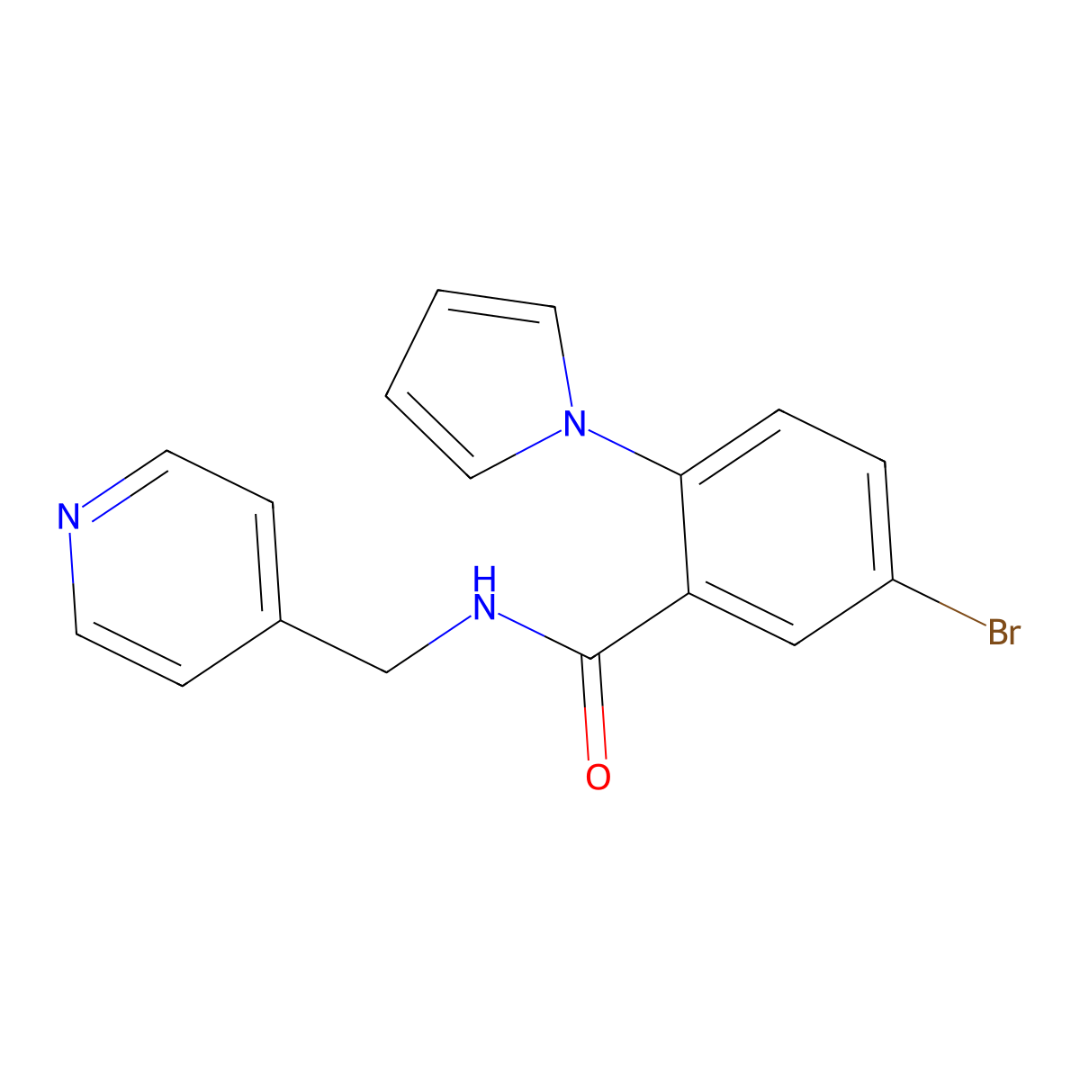 5-bromo-N-(pyridin-4-ylmethyl)-2-(1H-pyrrol-1-yl)benzamide molecular structure, CAS 1144464-01-6