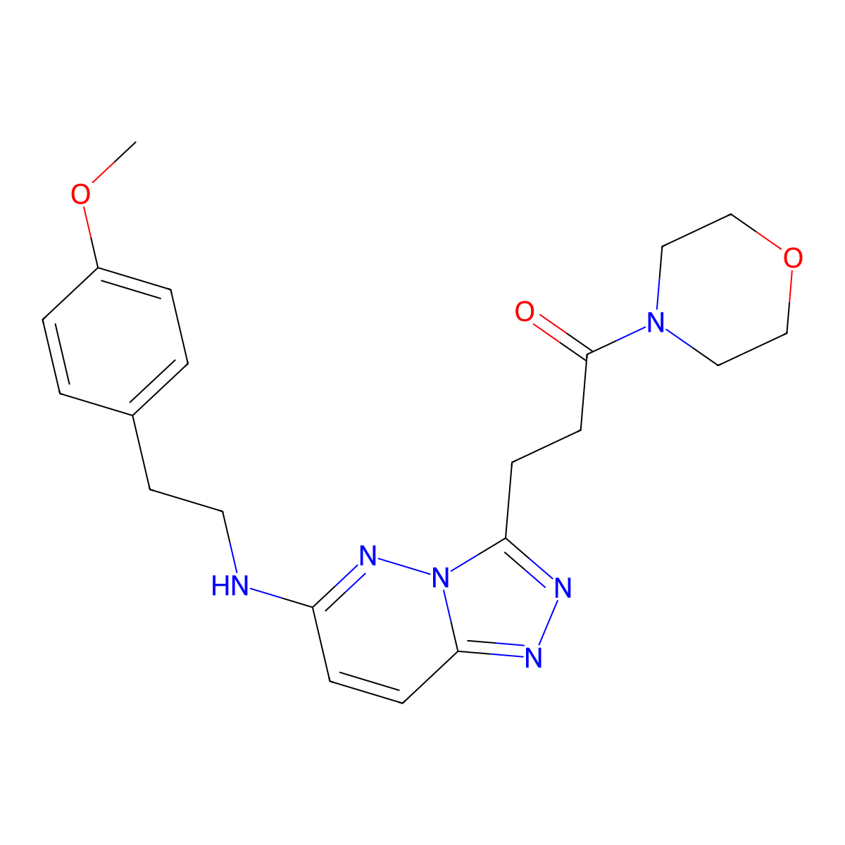 3-(6-{[2-(4-Methoxyphenyl)ethyl]amino}[1,2,4]triazolo[4,3-b]pyridazin-3-yl)-1-(morpholin-4-yl)propan-1-one molecular structure, CAS 1144464-10-7