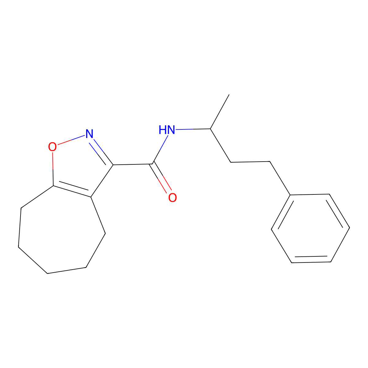N-(4-phenylbutan-2-yl)-5,6,7,8-tetrahydro-4H-cyclohepta[d][1,2]oxazole-3-carboxamide molecular structure, CAS 1144464-11-8
