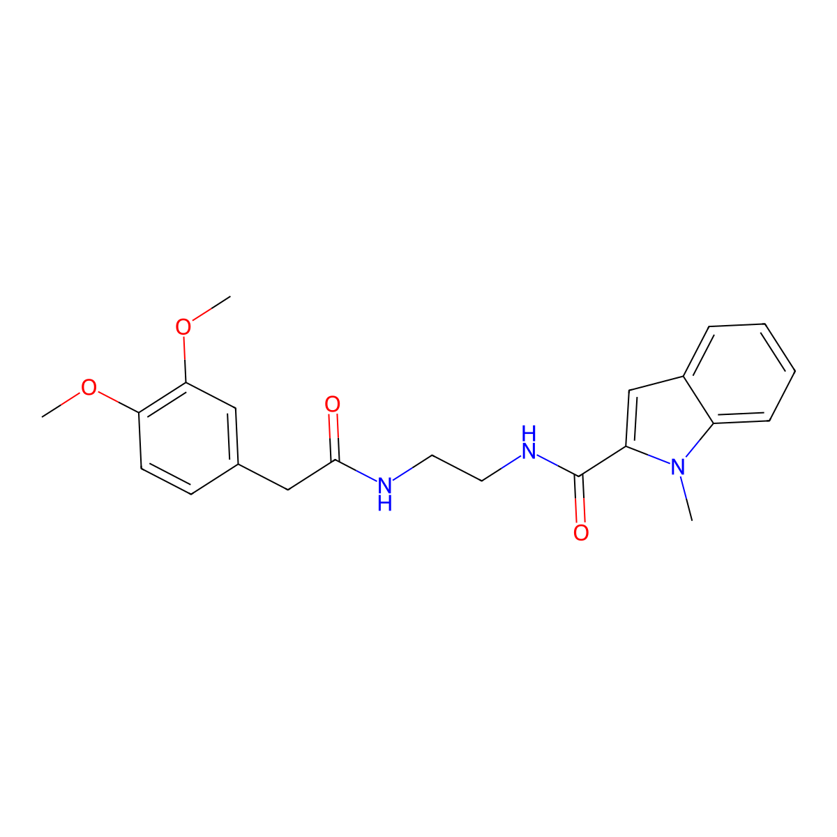 N-(2-{[(3,4-dimethoxyphenyl)acetyl]amino}ethyl)-1-methyl-1H-indole-2-carboxamide molecular structure, CAS 1144464-18-5