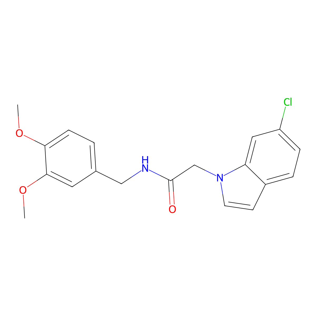2-(6-chloro-1H-indol-1-yl)-N-(3,4-dimethoxybenzyl)acetamide molecular structure, CAS 1144464-26-5