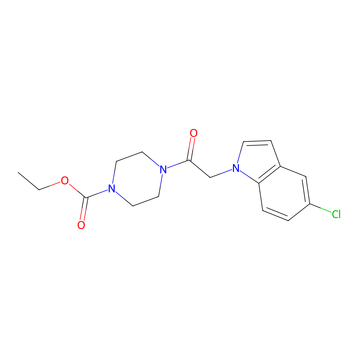 ethyl 4-[(5-chloro-1H-indol-1-yl)acetyl]piperazine-1-carboxylate molecular structure, CAS 1144464-67-4