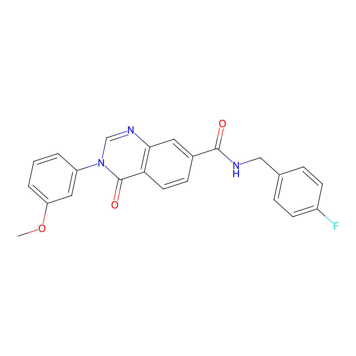 N-(4-fluorobenzyl)-3-(3-methoxyphenyl)-4-oxo-3,4-dihydroquinazoline-7-carboxamide molecular structure, CAS 1144464-74-3