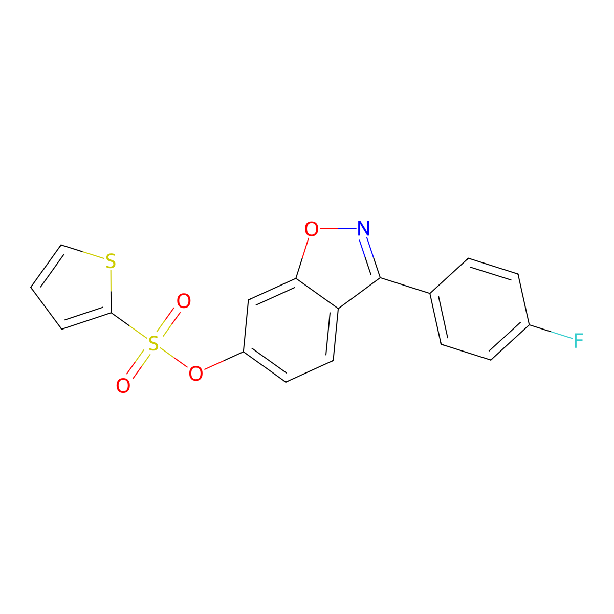 3-(4-Fluorophenyl)-1,2-benzoxazol-6-yl thiophene-2-sulfonate molecular structure, CAS 1144464-86-7