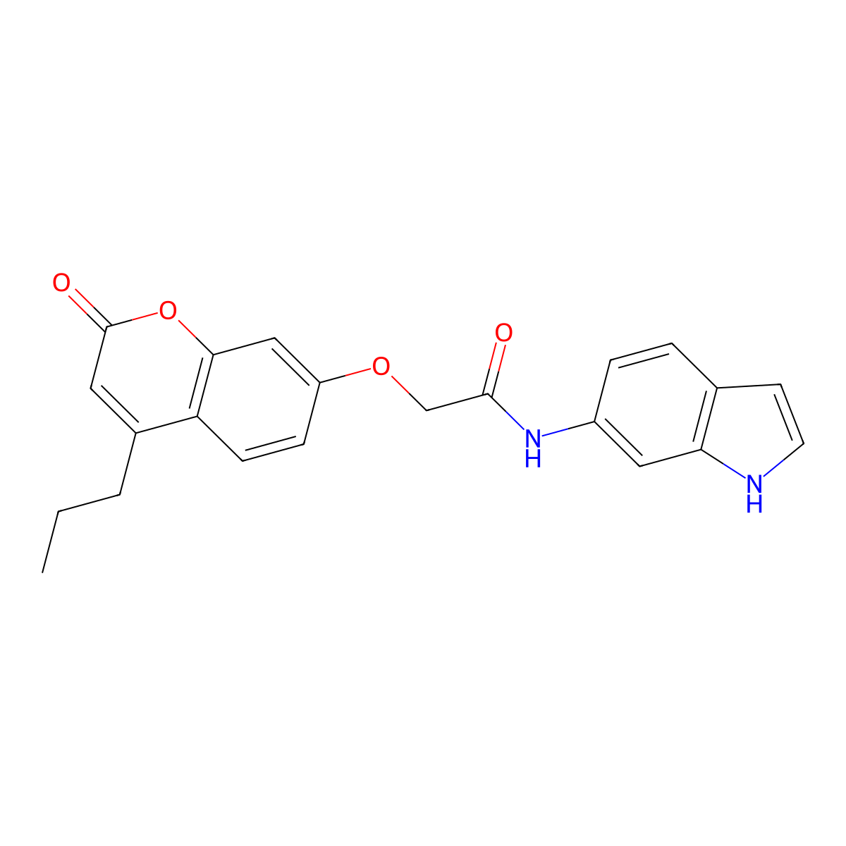 N-(1H-indol-6-yl)-2-[(2-oxo-4-propyl-2H-chromen-7-yl)oxy]acetamide molecular structure, CAS 1144464-87-8
