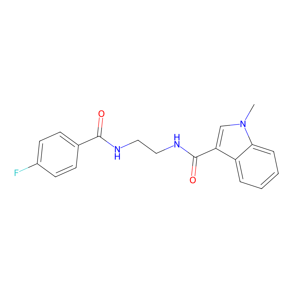 N-(2-{[(4-fluorophenyl)carbonyl]amino}ethyl)-1-methyl-1H-indole-3-carboxamide molecular structure, CAS 1144464-95-8