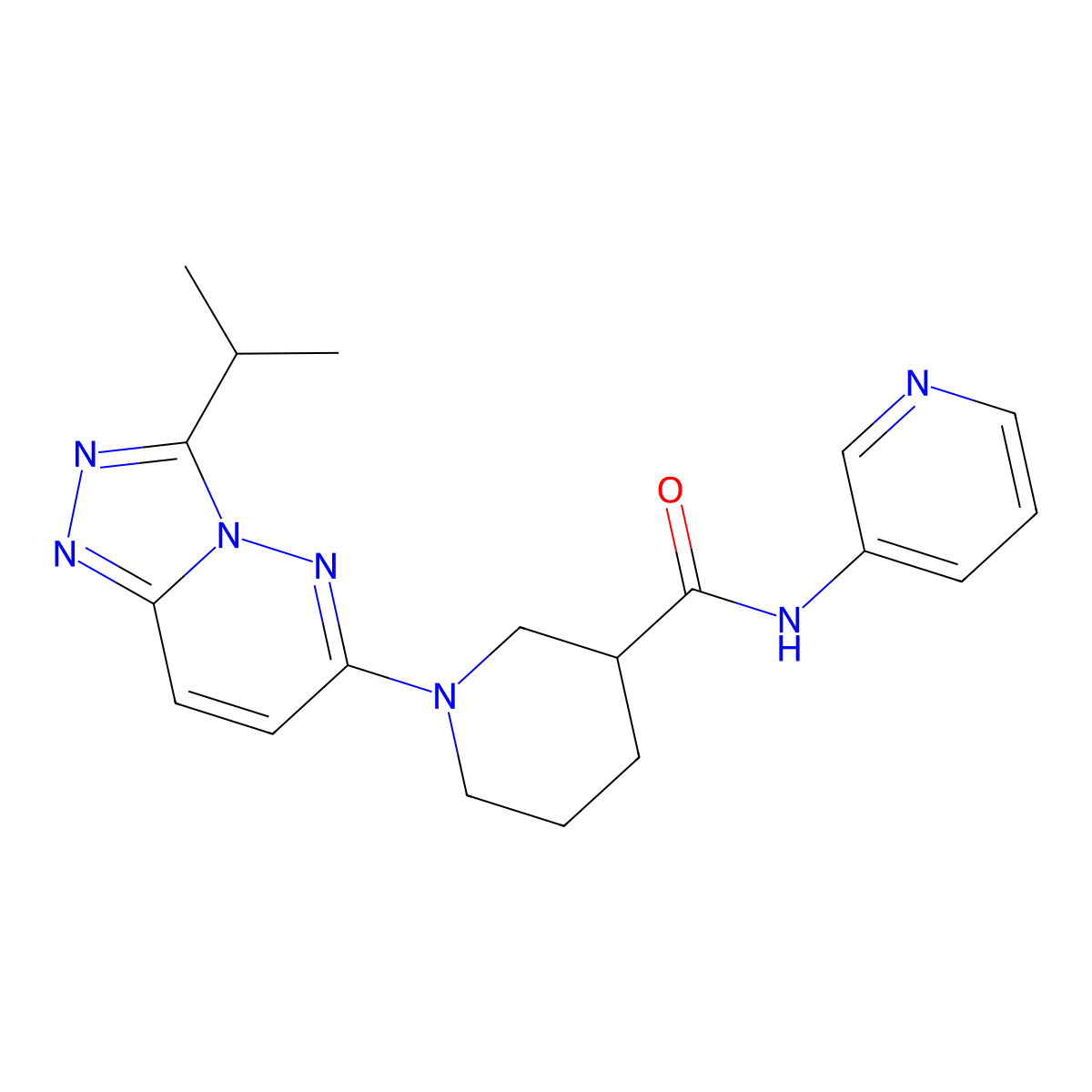 1-[3-(propan-2-yl)[1,2,4]triazolo[4,3-b]pyridazin-6-yl]-N-(pyridin-3-yl)piperidine-3-carboxamide molecular structure, CAS 1144464-97-0