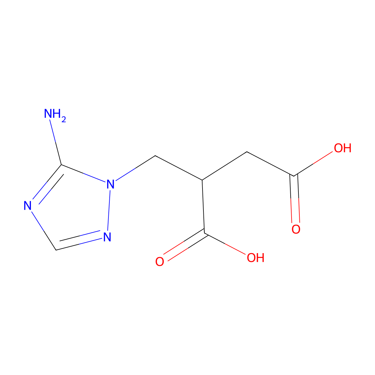 2-[(5-amino-1H-1,2,4-triazol-1-yl)methyl]succinic acid molecular structure, CAS 1144465-02-0