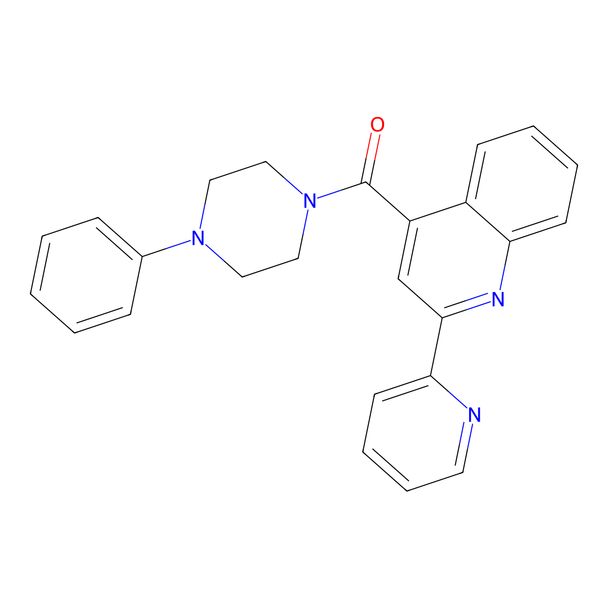 (4-Phenylpiperazino)[2-(2-pyridyl)-4-quinolyl]methanone molecular structure, CAS 1144465-07-5