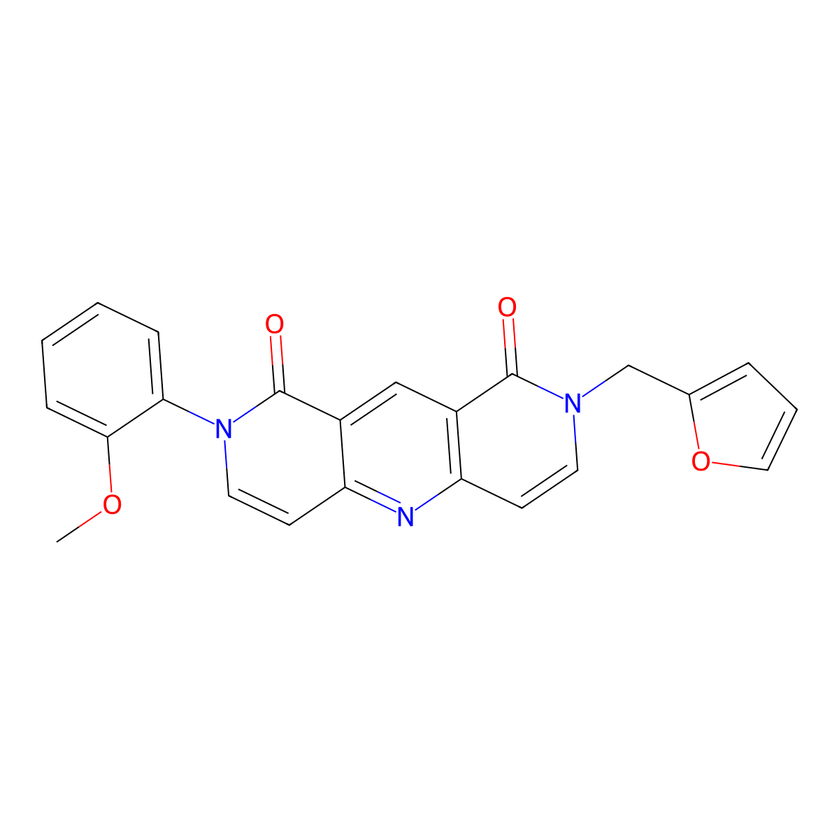 2-(furan-2-ylmethyl)-8-(2-methoxyphenyl)pyrido[4,3-b][1,6]naphthyridine-1,9(2H,8H)-dione molecular structure, CAS 1144465-08-6