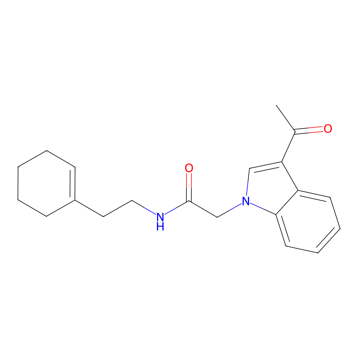 2-(3-acetyl-1H-indol-1-yl)-N-[2-(cyclohex-1-en-1-yl)ethyl]acetamide molecular structure, CAS 1144465-28-0