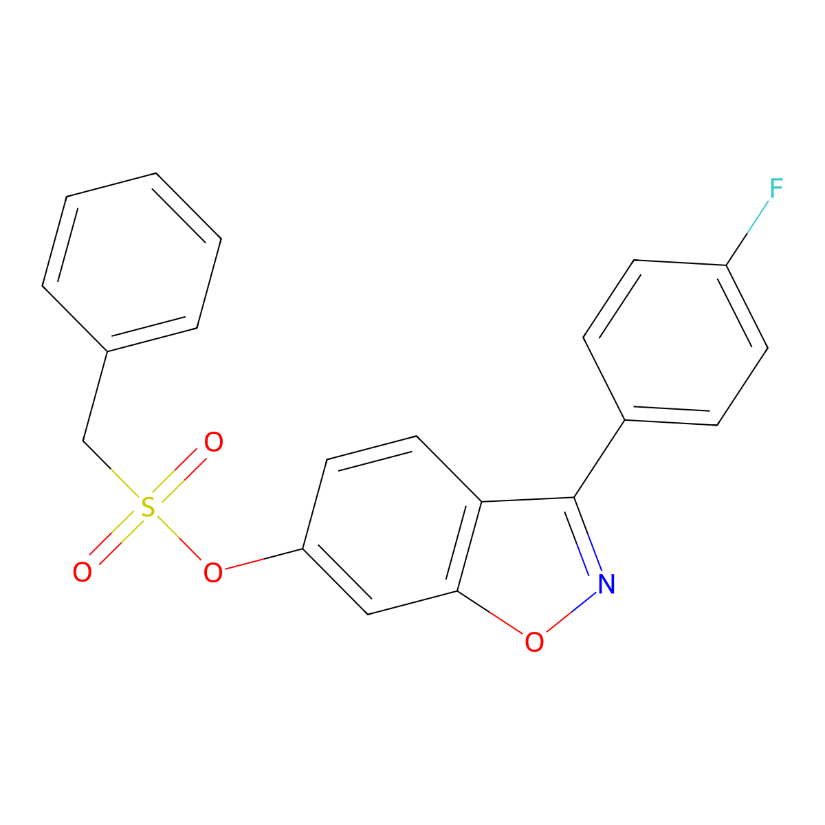 3-(4-Fluorophenyl)-1,2-benzoxazol-6-yl phenylmethanesulfonate molecular structure, CAS 1144465-31-5