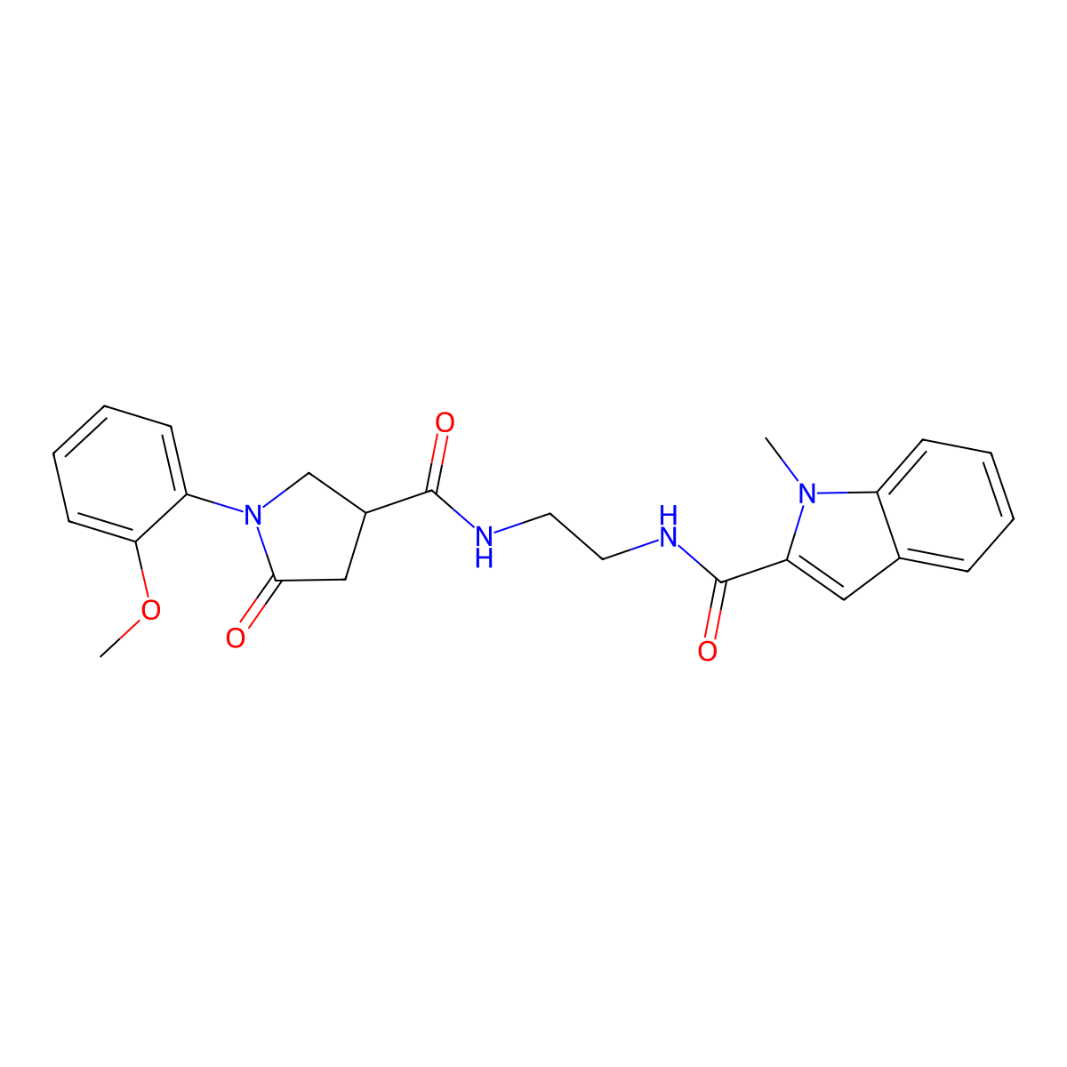 N-[2-({[1-(2-methoxyphenyl)-5-oxopyrrolidin-3-yl]carbonyl}amino)ethyl]-1-methyl-1H-indole-2-carboxamide molecular structure, CAS 1144465-61-1