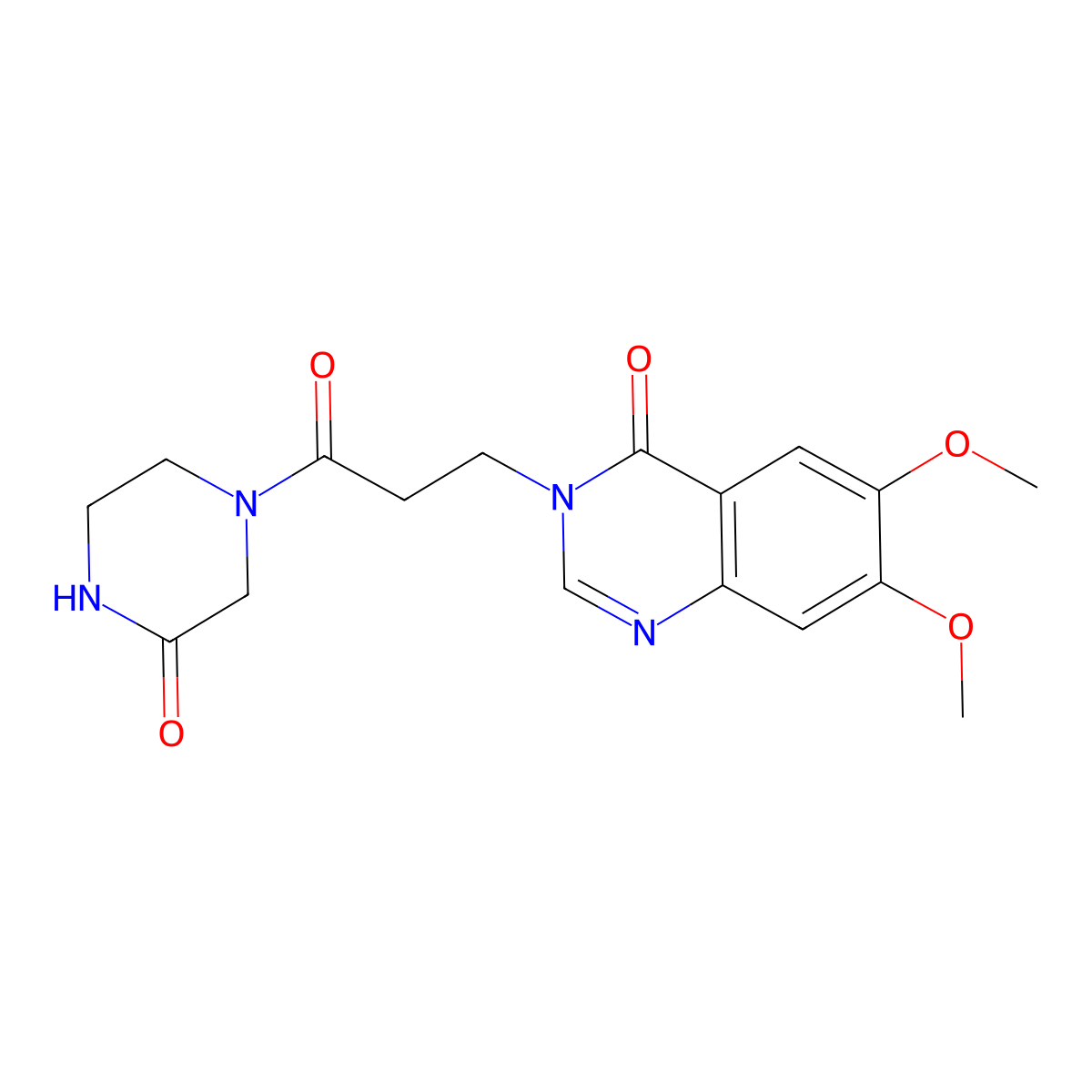 6,7-dimethoxy-3-[3-oxo-3-(3-oxopiperazin-1-yl)propyl]quinazolin-4(3H)-one molecular structure, CAS 1144465-67-7