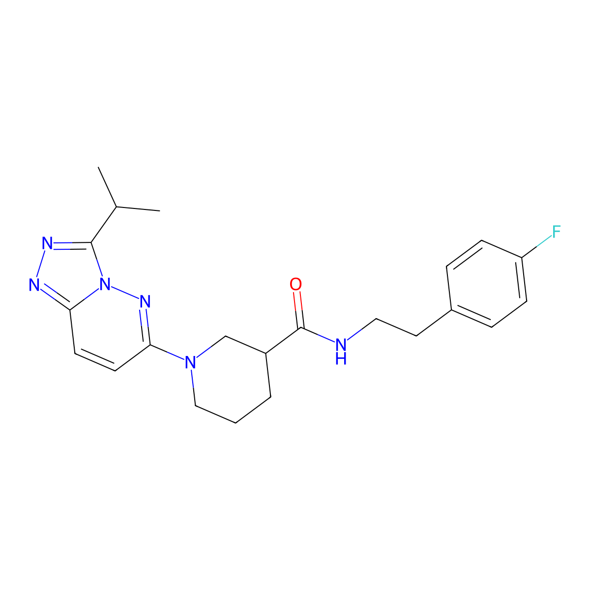 N-[2-(4-fluorophenyl)ethyl]-1-[3-(propan-2-yl)[1,2,4]triazolo[4,3-b]pyridazin-6-yl]piperidine-3-carboxamide molecular structure, CAS 1144465-72-4