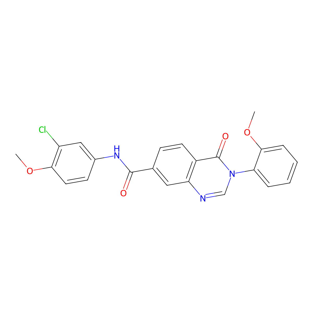 N-(3-chloro-4-methoxyphenyl)-3-(2-methoxyphenyl)-4-oxo-3,4-dihydroquinazoline-7-carboxamide molecular structure, CAS 1144466-08-9